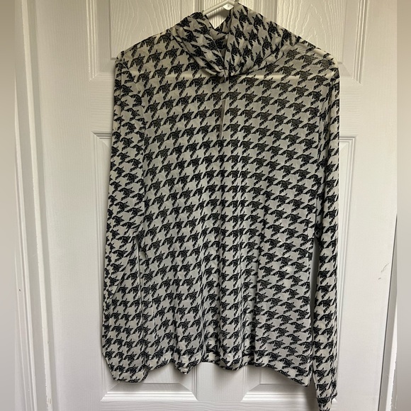 "WHITE HOUSE BLACK MARKET " WOMEN'S COWL NECK MESH LONG SLEEVE- GRAY - Picture 1 of 5